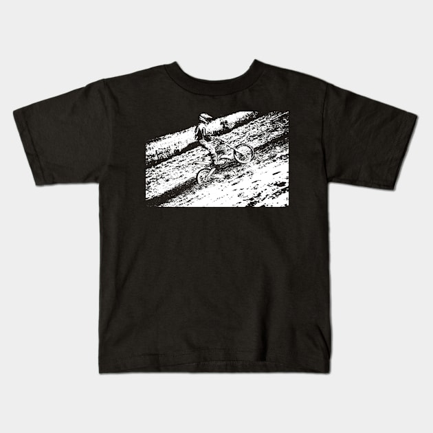 motocross Kids T-Shirt by rickylabellevie